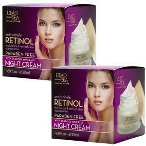 Dead Sea Collection Anti-Wrinkle Night Cream for Face with Retinol 1.69oz, Set 2